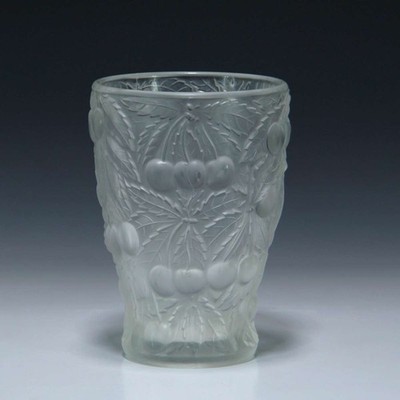 Barolac - Rosice Glassworks Vase KIRSCHEN Tschechoslovakei 1970er Jahre  14,3 cm