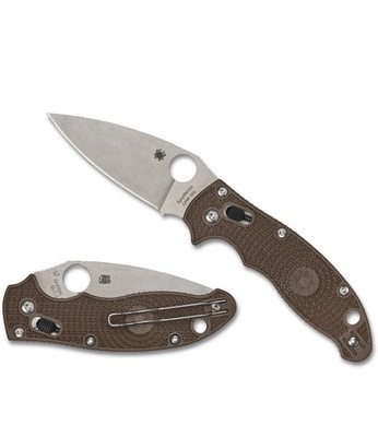 SPYDERCO Manix 2 Sprint Run, Brown FRCP Scales, CPM 15V Steel, USA, C101PBN15V2