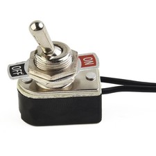 SPST Rocker Toggle Switch 1PC Prewired 2 Foot Wire 6A 125V for Multiple Uses