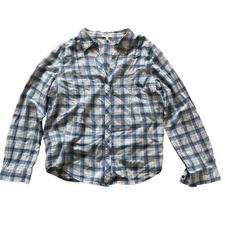 Joie Womens Plaid Button Down Medium Shirt Cotton