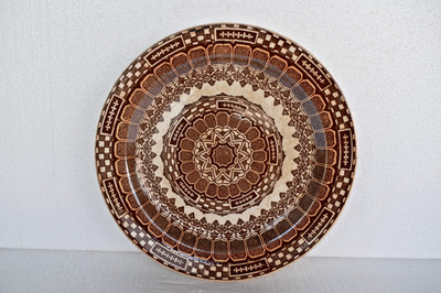 Antique Petrus Regout Alpine Brown Transferware Plate Holland 10 Inch Ceramic''R1