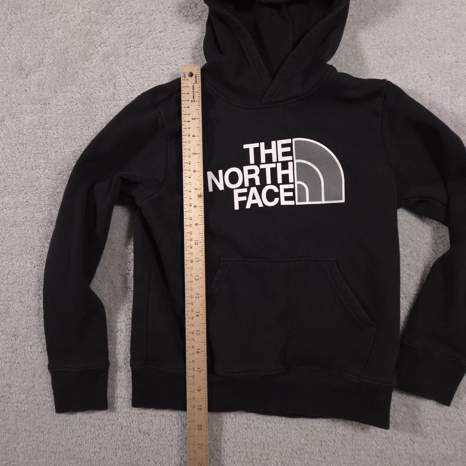 Sudadera con Capucha North Face Niños Mediana Negra Pullover Polar Sudadera Exterior Logo Foto 4 de 4