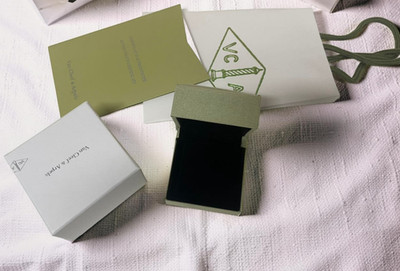 Van Cleef & Arpels Necklace Box VCA Original Travel Jewelry Case Empty Box Only