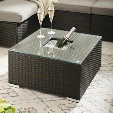 Orlando PE Rattan Garden Coffee Table with Ice Bucket