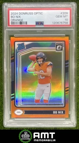 Bo Nix PSA 10 2024 Panini Donruss Optic Orange 244/249 Denver Broncos #209 6758