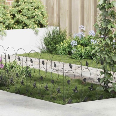 Gartenzaun 5 pcs Stahl Outdoor-Zaun Moderne Zäune Gartenbarriere vidaXL