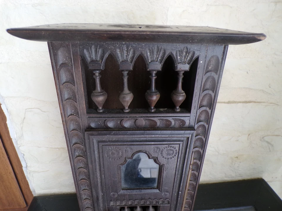 Rare grande armoire bretonne 1 porte pour poupée ancienne - Photo 2/4