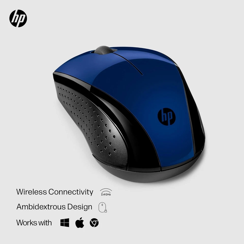 HP X3000 G3 Wireless Mouse - Blue, 15-Month Battery, Side Grips for Control, Tra - Image 2 of 4