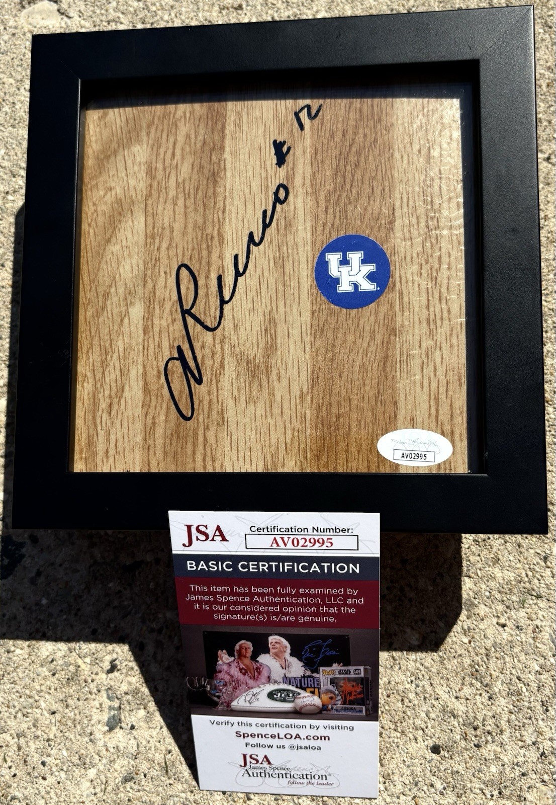 ANTONIO REEVES Kentucky Wildcats SIGNED & FRAMED Floor JSA COA 