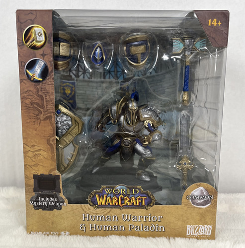 WORLD OF WARCRAFT HUMAN WARRIOR & HUMAN PALADIN COMMON McFarlane Toys SEALED NEW