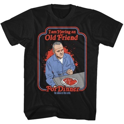 Silence Of The Lambs T-Shirt Schwarz Herren Kurzarm Crew Neck Baumwolle Graphic
