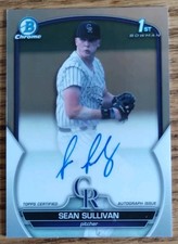 2023 Bowman Draft - 1st Bowman Chrome Sean Sullivan Auto #CDA-SS (RC) Rockies