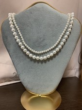 Freshwater Parent Child Pearl Double Necklace, 7mm/4mm, Adjustable, Used