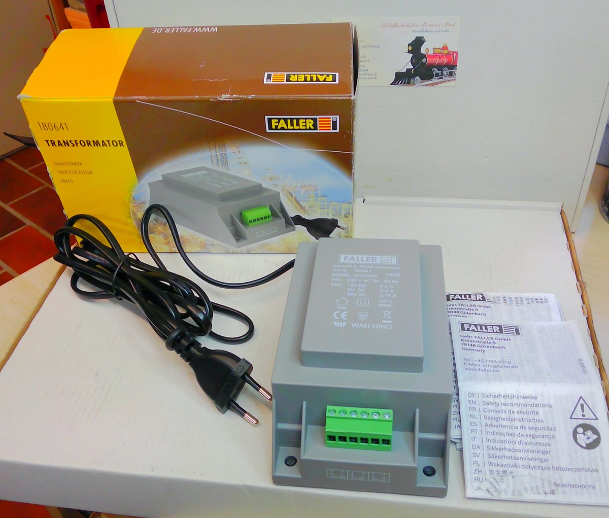 Faller 180641 50 VA, 50 - 60 Hz Gauge Neutral Transformator for