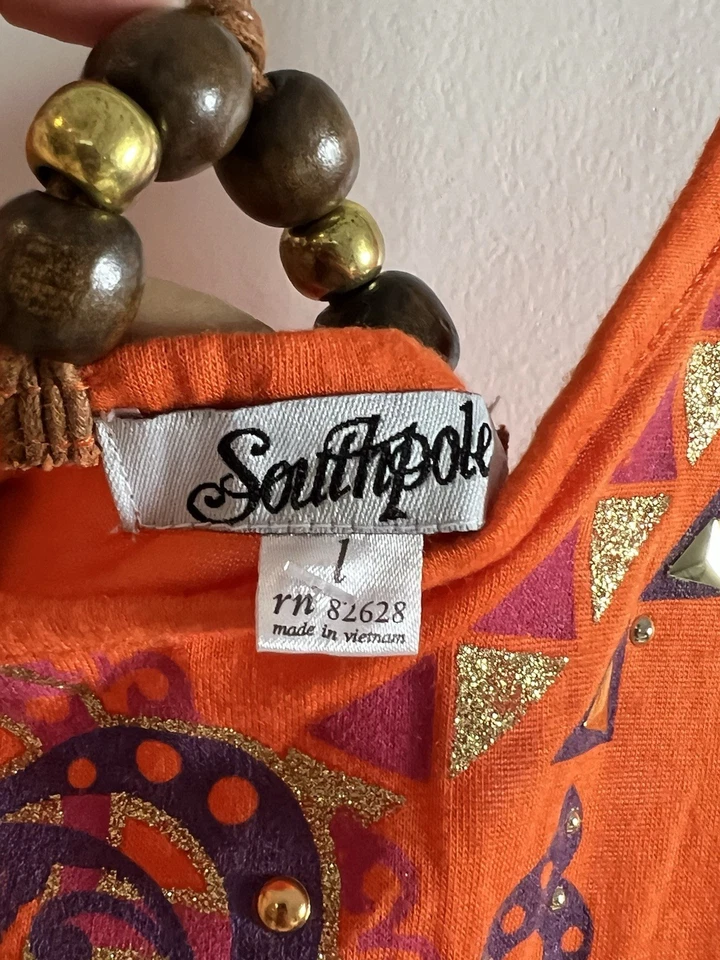 Regata South Pole Vintage Y2K Halter Lenço Laranja Tamanho G - Imagem 3 de 4