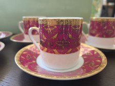 Vintage Demitasse Cup Saucer Set Gold Rim 5/6 in Box Mini Doll Or Kids Tea Party