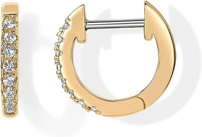 FEINE LAB CREATED 14K vergoldete Manschetten Ohrringe Huggie Ohrstecker SILBER