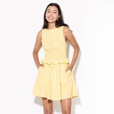 Women Smocked Waist Mini Dress - Wild Fable Yellow M