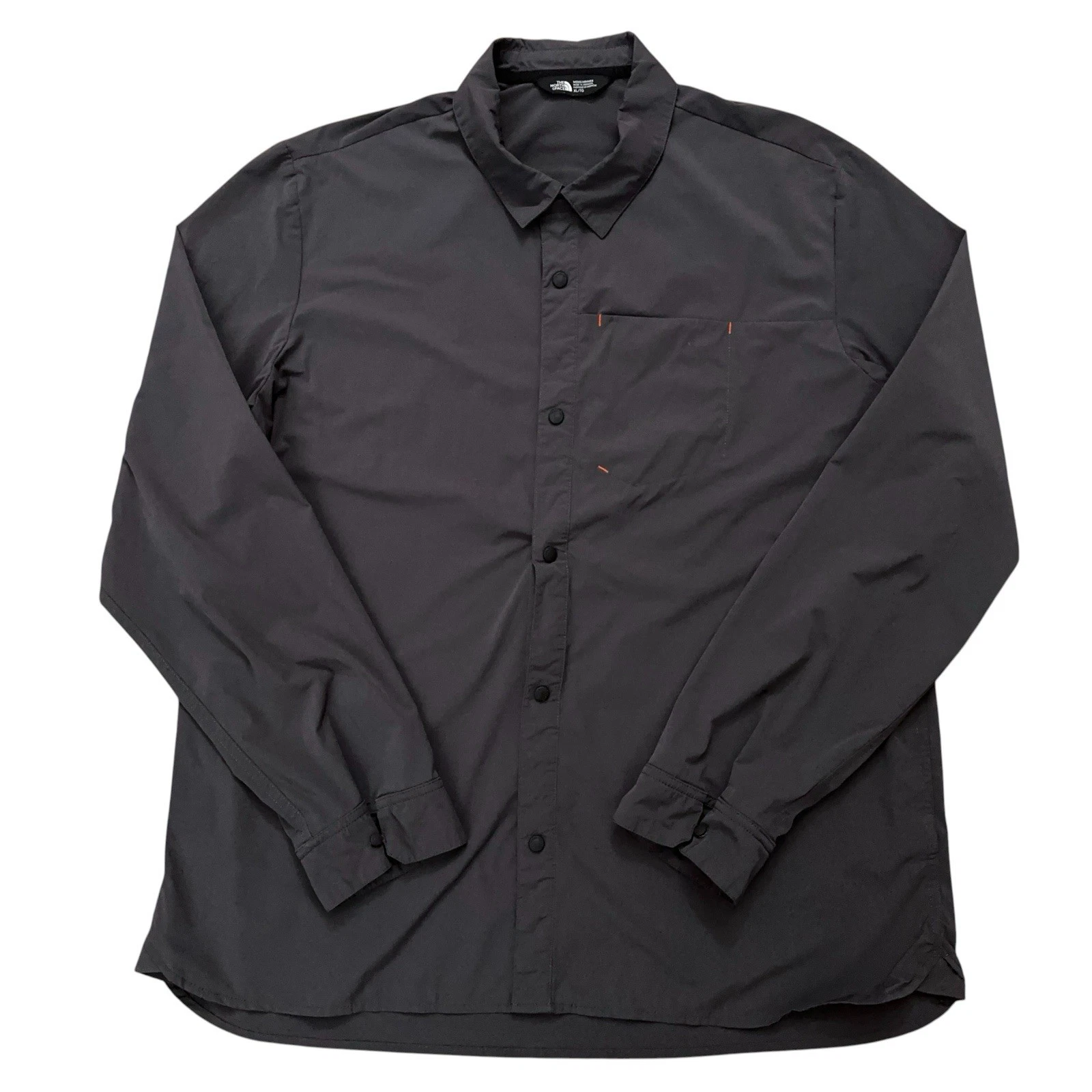 The North Face Dome Shirt Mens XL Long Sleeve Hiking Snap Button UPF50 Gray