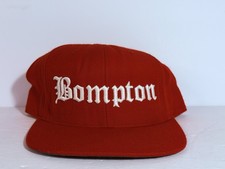 Bompton Classic Snapback Embroidered Logo Adjustable Red Hat