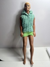 Barbie Ken Doll 1968 Mattel Molded Blonde Hair Blue Eyes 1088-0500 Hong Kong