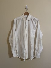 Loro Piana Andre Cotton Twill Button Up Shirt White Large
