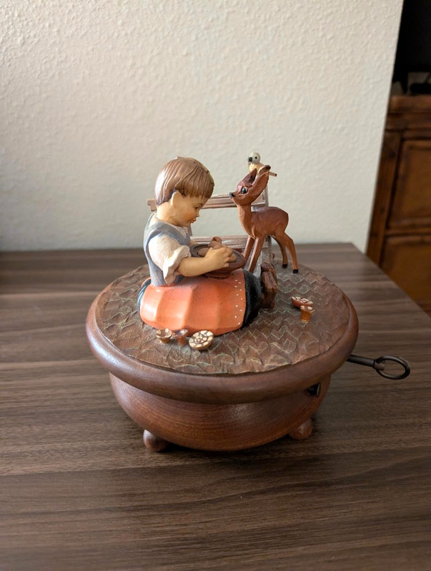 VINTAGE ANRI/THORENS ROTATING MUSIC BOX PLAYS "HI LILI HI LO" SEE VIDEO