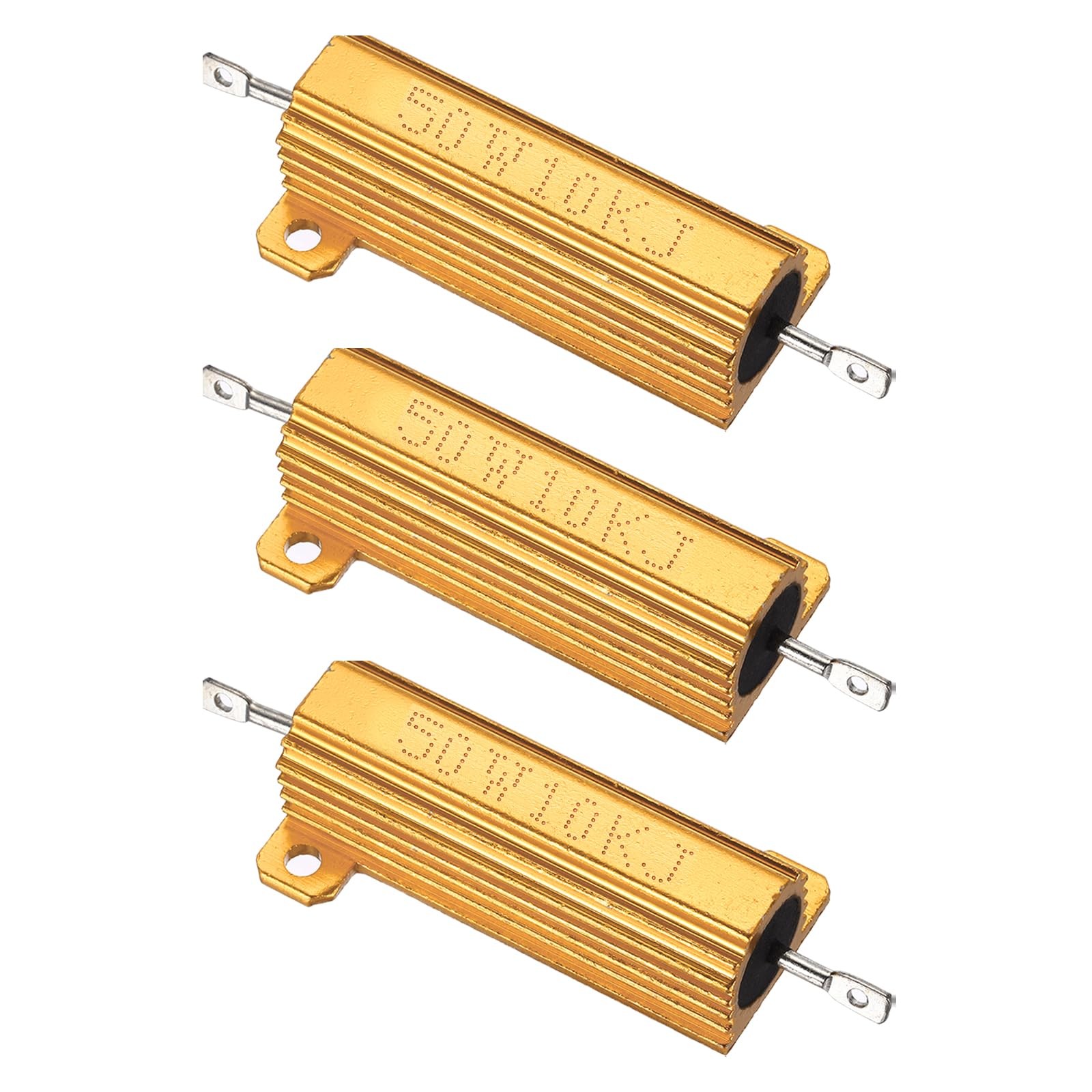 Résistance alu 50W 10000 Ohm Lot de 3 composants pour boîtier électronique