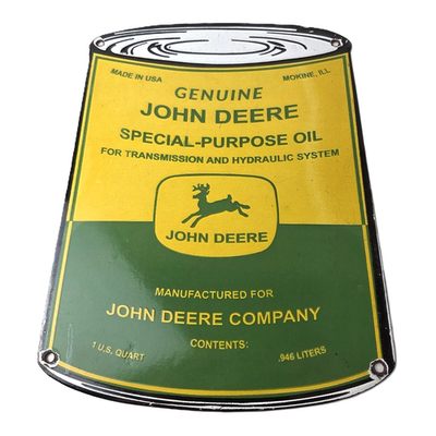 #ad Vintage John Deere Oil Can Porcelain Sign Special Purpose Tractor Sign $117.47