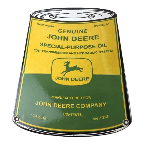 Vintage John Deere Oil Can Porcelain Sign - Special Purpose Tractor Sign
