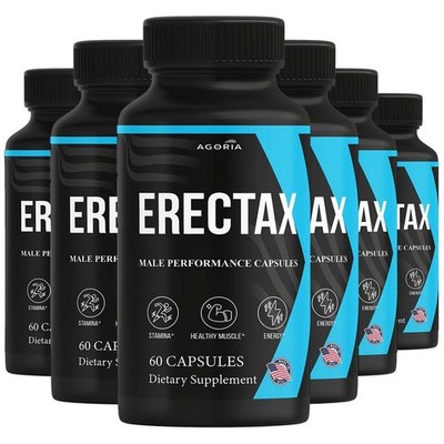 ( 6 Pack )Erectax Capsules, Erecta Max Male Support Pills, Dietary Supplement