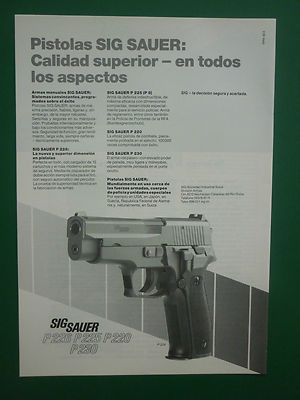 7/1987 PUB SIG SAUER PISTOLE PISTOLEN P 225 P 226 GUN GEWEHR ORIGINAL SPANISCHE ANZEIGE