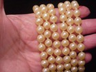 DeNicola Necklace Vintage Triple Pearls Big Rhinestone Studded Clasp Hand Knot — photo 8