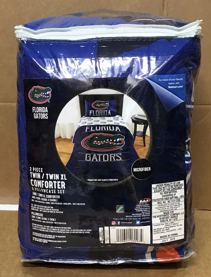 Edredón de cama con funda de almohada NCAA Florida Gators doble/doble XL Foto 2 de 3