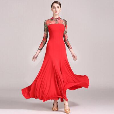 Tango Waltz Standard Ballroom Modern Dance Practice Dress Dancewear Performance
