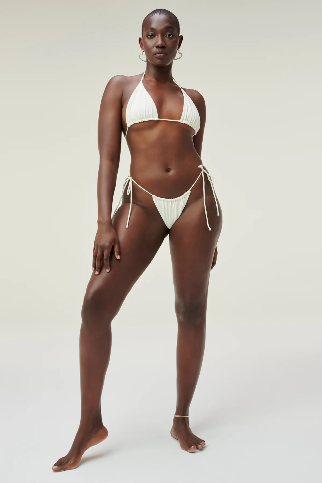 NWT Good American Ivory White Tiny Ties Bikini Bottom Size (X-Large)
