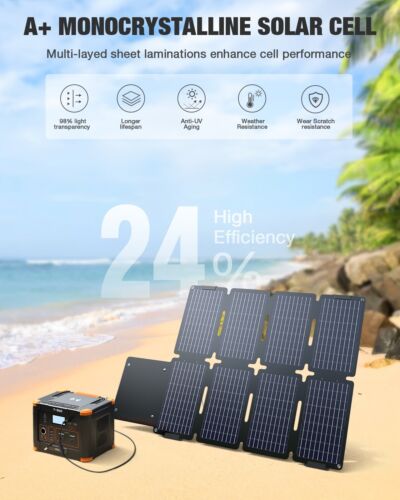 Peak 600W Power Station Portable Solar Generator Backup Battery +80W Solar Panel - Picture 9 of 17