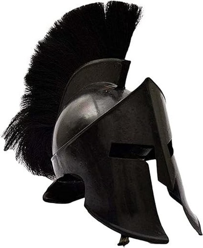 Medieval Greek Spartan Helmet 300 Movie King Leonidas Roman Helmet Black Finish - Picture 11 of 13