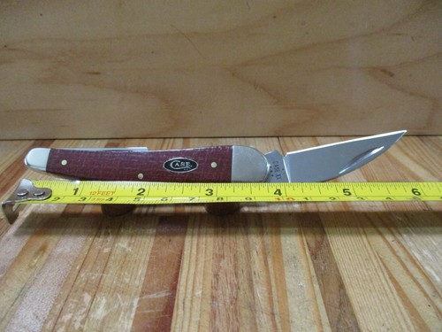 NIB Case XX Dark Red Burlap Micarta Seahorse Whittler 10355 Pocket Knife -12276 - Picture 9 of 14