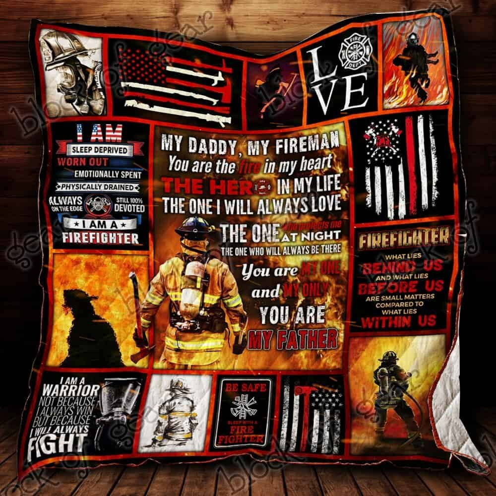 Firefighter My Daddy, My Fireman Sofa Throw Quilt Blanket