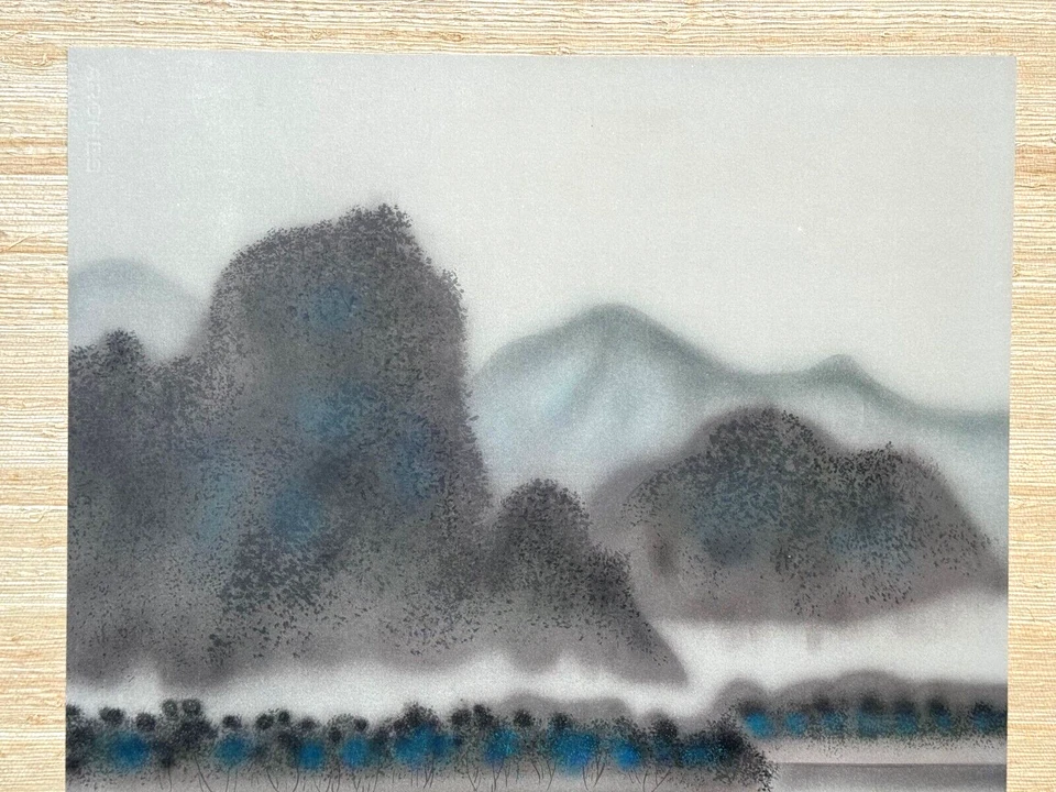 LITOGRAFÍA PAISAJE MARINO-PAISAJE ASIÁTICO FIRMADA POR DAVID LEE PESCADOR SOLITARIO Foto 4 de 4