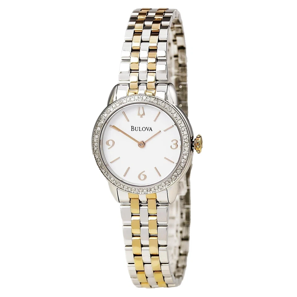 Bulova Diamond 镀金表带腕表
