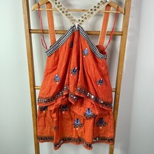 Dotti Mini Dress Womens 10 Orange Floral Embroidered Sequin Sleeveless NWT