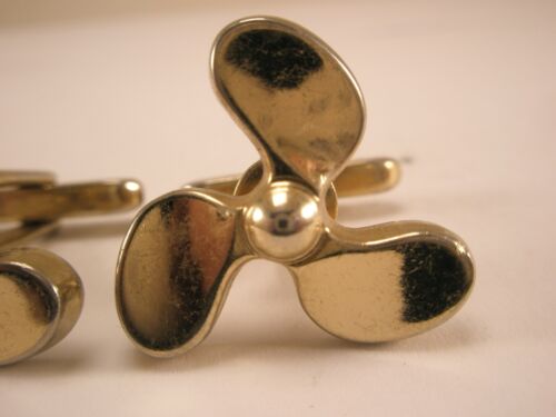 3 Blade Prop Propeller Vintage HICKOK Cuff Links fixed pitch boat screws ship - Picture 3 of 6