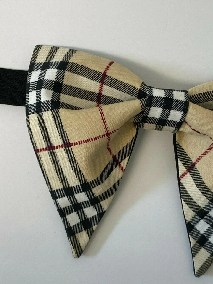 Pajarita a Cuadros Nova Personalizada Estilo Vintage Años 70 Mariposa Boda Baile de graduación Foto 4 de 4