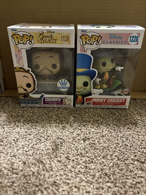 Funko Pop! Vinyl: Disney - Jiminy Cricket #1228 & Cogsworth #1138