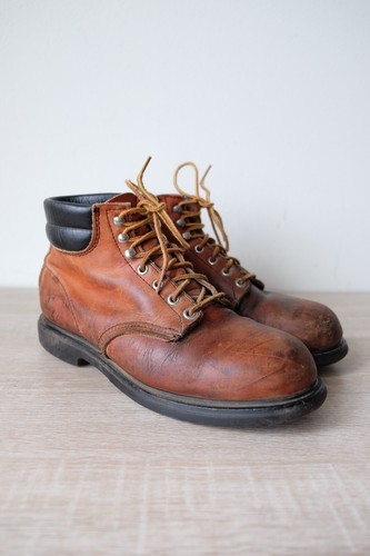 VINTAGE USA Mens Red Wing Supersole 6" 2245 Work Boots 8 3E Leather Safety Toe - Picture 1 of 8