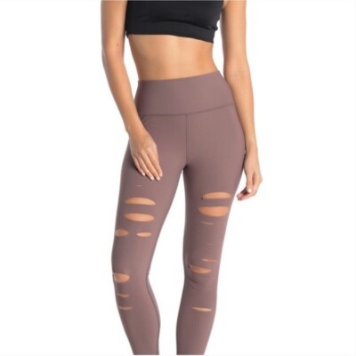Womens Leggings Distressed Yoga Pants Women's High Waisted