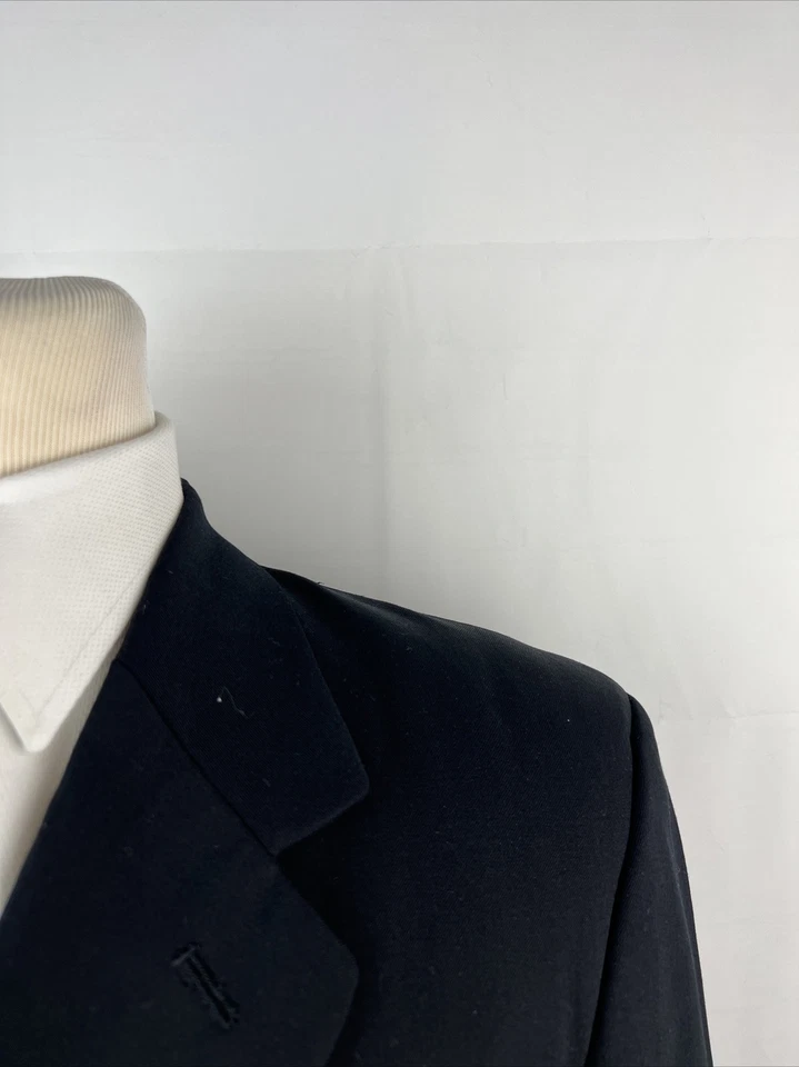 Blazer Raspinni de lana lisa negra para hombre 40R $395 Foto 2 de 4