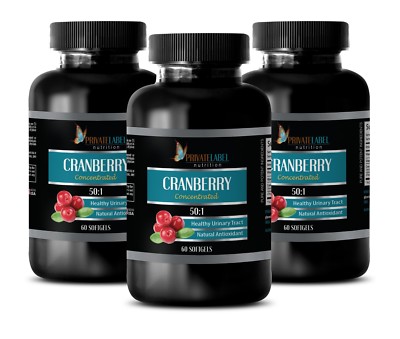 Concentrated Cranberry Extract 50:1 - Healthy Urinary Tract & Bladder - 3 Bot